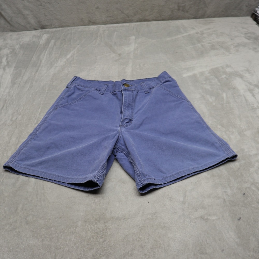Carhartt Shorts Men 28 Blue Canvas Utility Workwear Outdoor Rugged Casual 8" VTG